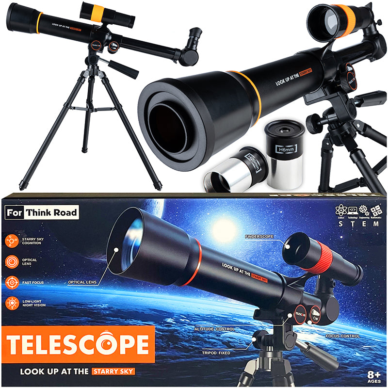 Telescop pentru copii cu stativ si 2 oculare pentru observarea cerului, 46x43x33 cm, negru - 2