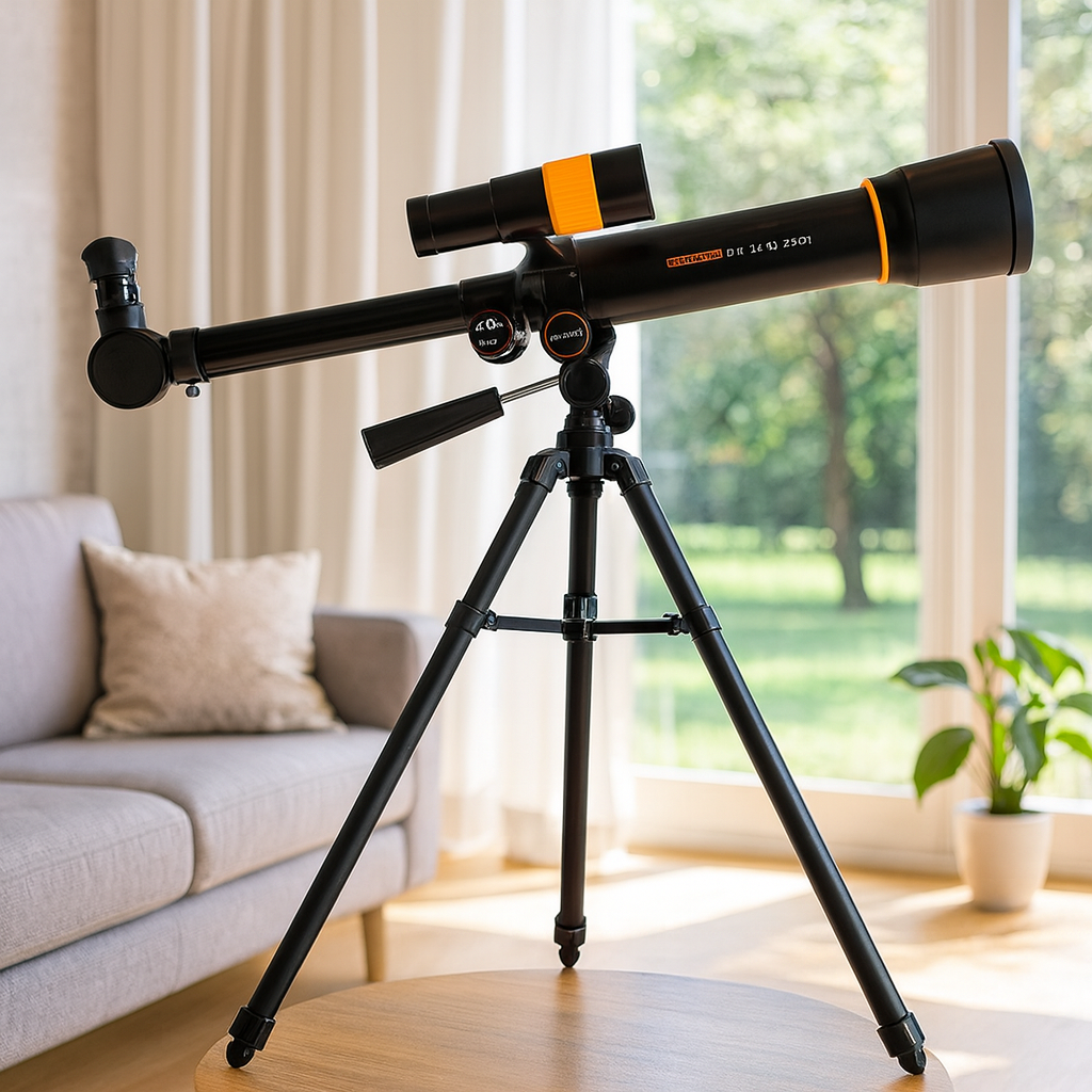 Telescop pentru copii cu stativ si 2 oculare pentru observarea cerului, 46x43x33 cm, negru - 3