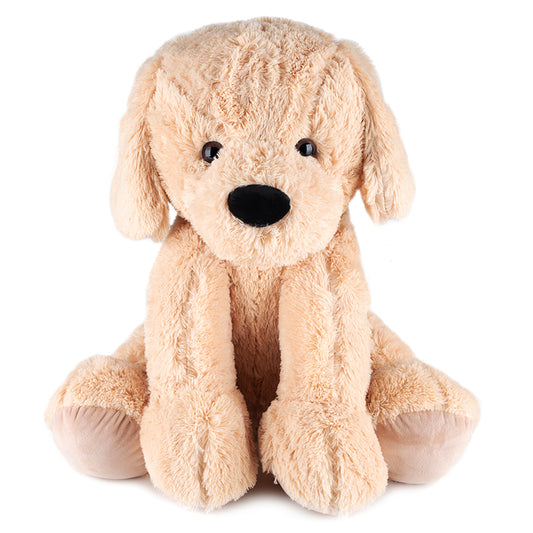 Jucarie plusata catel urias, foarte moale si pufoasa, 60x50 cm, maro