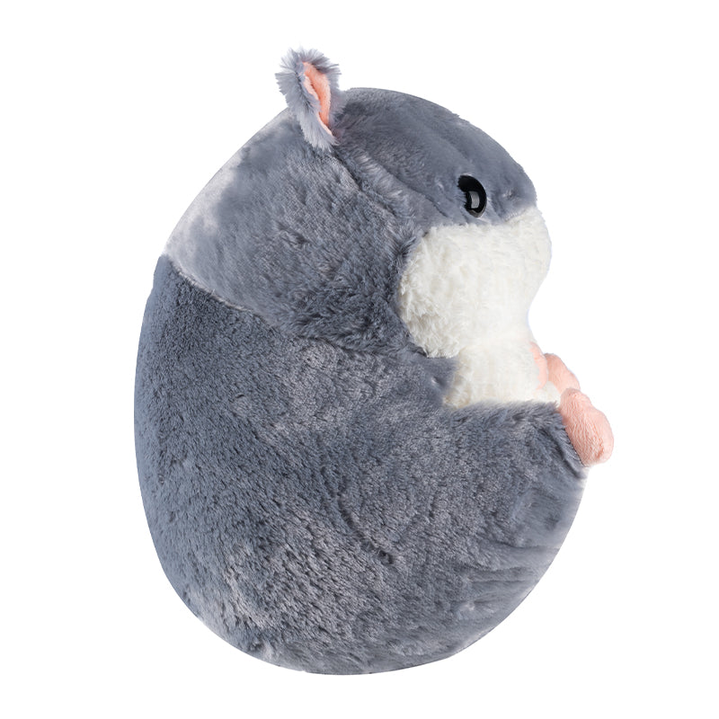 Jucarie plus hamster cu paturica ascunsa, plus moale pentru copii, 50x28 cm, gri