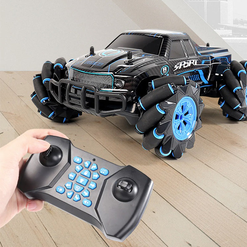 Masina teren 4x4 telecomandata cu role laterale, control gesturi si functie drift, 27x22x13 cm, negru - 3