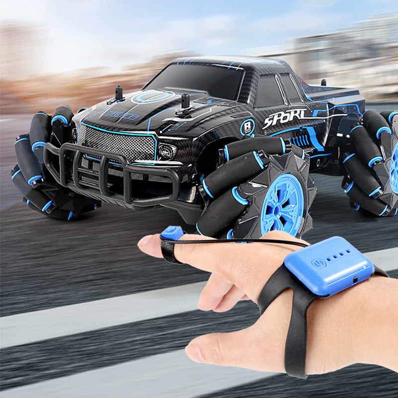 Masina teren 4x4 telecomandata cu role laterale, control gesturi si functie drift, 27x22x13 cm, negru - 4