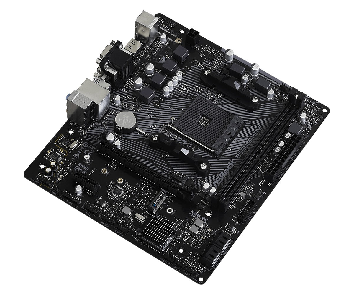 PLACA de BAZA Asrock "B550M-HDV", skt AM4, mATX, AMD B550, 2 x DDR4, max. 64 GB, 4 x SATA, 1 x M.2, 7.1, "B550M-HDV"