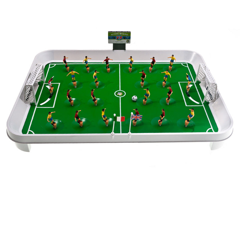 Joc fotbal de masa cu jucatori pe arc, set complet cu 22 figurine si tabla de scor, 50x37x13 cm