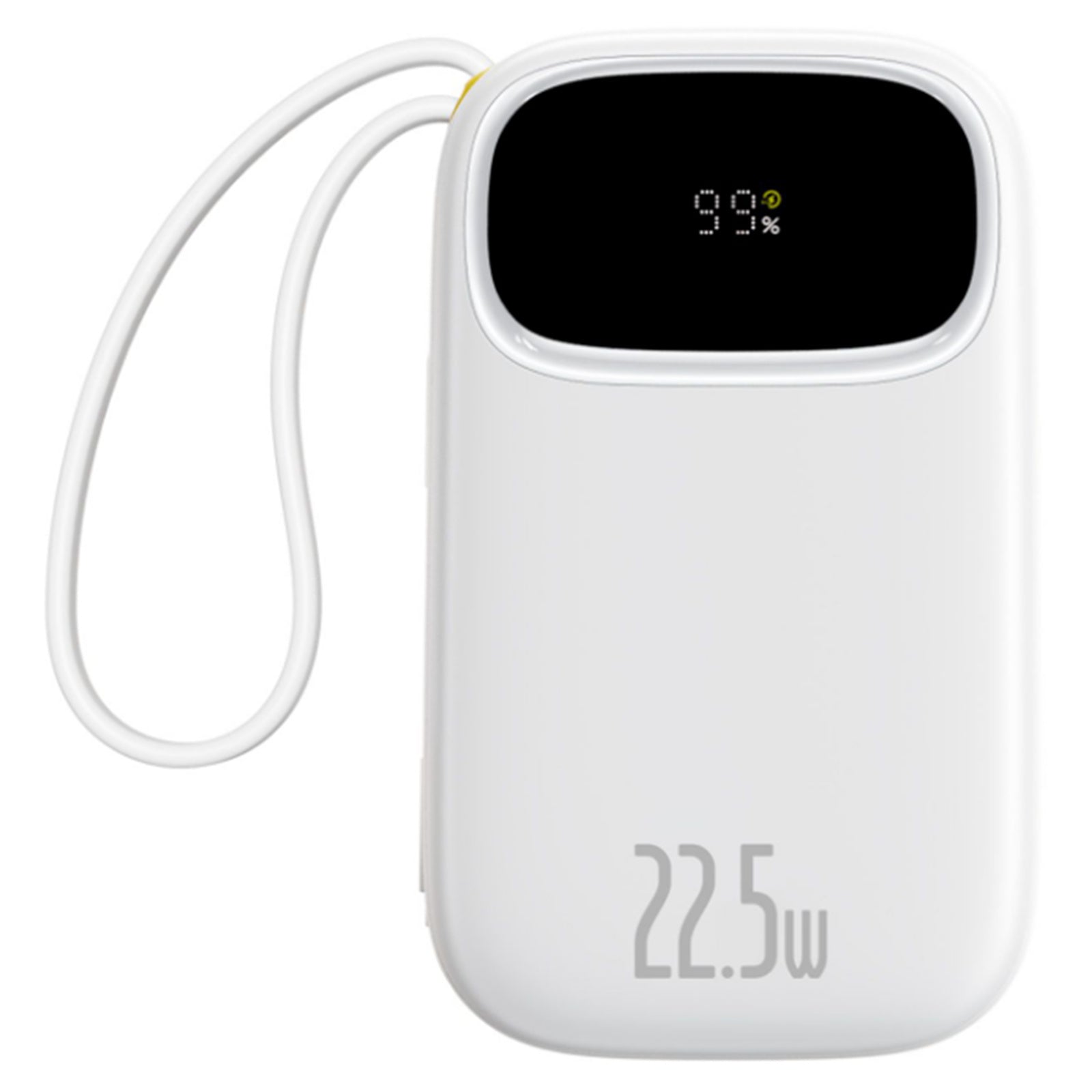POWER BANK Baseus Qpow3, 20000mAh, 22.5W, 1 x USB, cablu integrat USB Type-C, cablu integrat Iphone Lightning, alb, "P10082107213-00" - 6932172691189