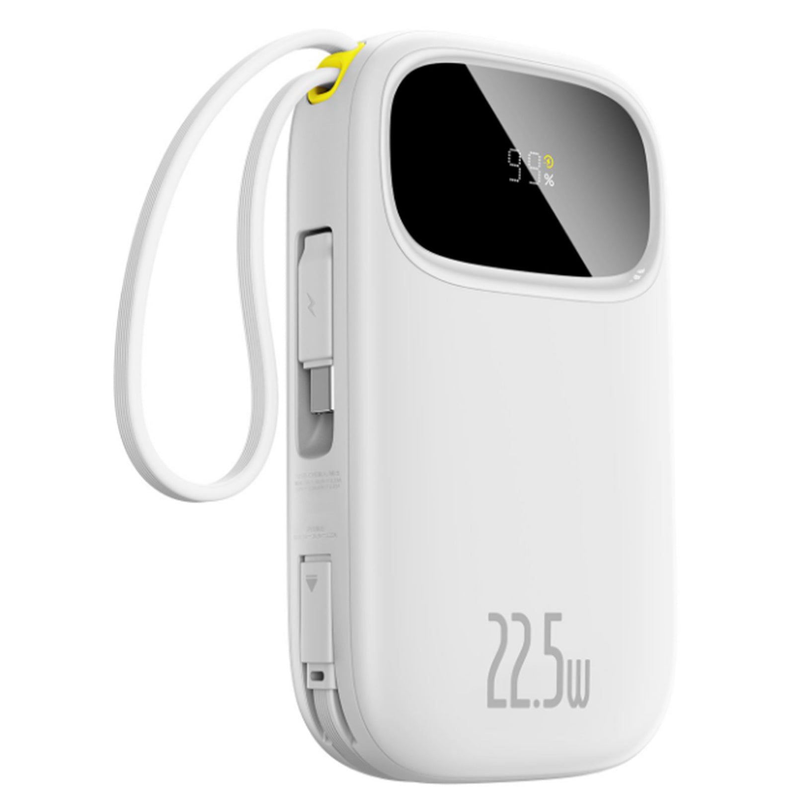 POWER BANK Baseus Qpow3, 20000mAh, 22.5W, 1 x USB, cablu integrat USB Type-C, cablu integrat Iphone Lightning, alb, "P10082107213-00" - 6932172691189