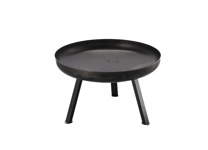 Semineu de gradina 60x36 cm, otel gros 2 mm, cu picioare detasabile, rezistent la temperaturi inalte, negru
