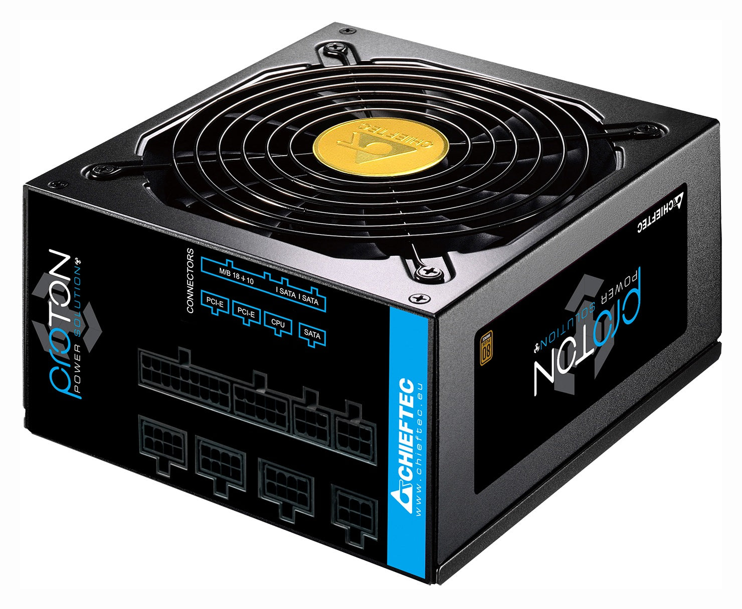 SURSA Chieftec PROTON 750 W, modulara, certificare 80 Plus Bronze, ventilator 140 mm x 1, PCI-E 6+2 pin x 4, SATA x 8, "BDF-750C"