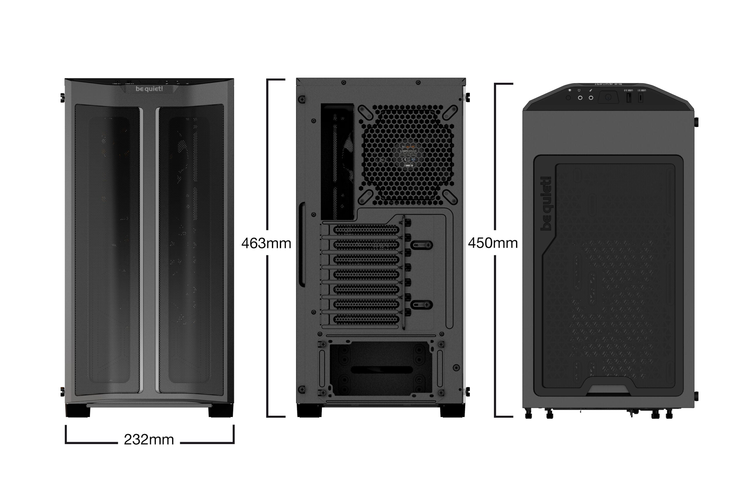 CARCASA be quiet! "PURE BASE 500 FX Black", Middle Tower, ATX, fara sursa,4xfan, USB 3.2 gen 1 x 1,USB Type-C x 1,audio+mic,PSU shroud, 7 sloturi expansiune,ARGB,negru, "BGW43"