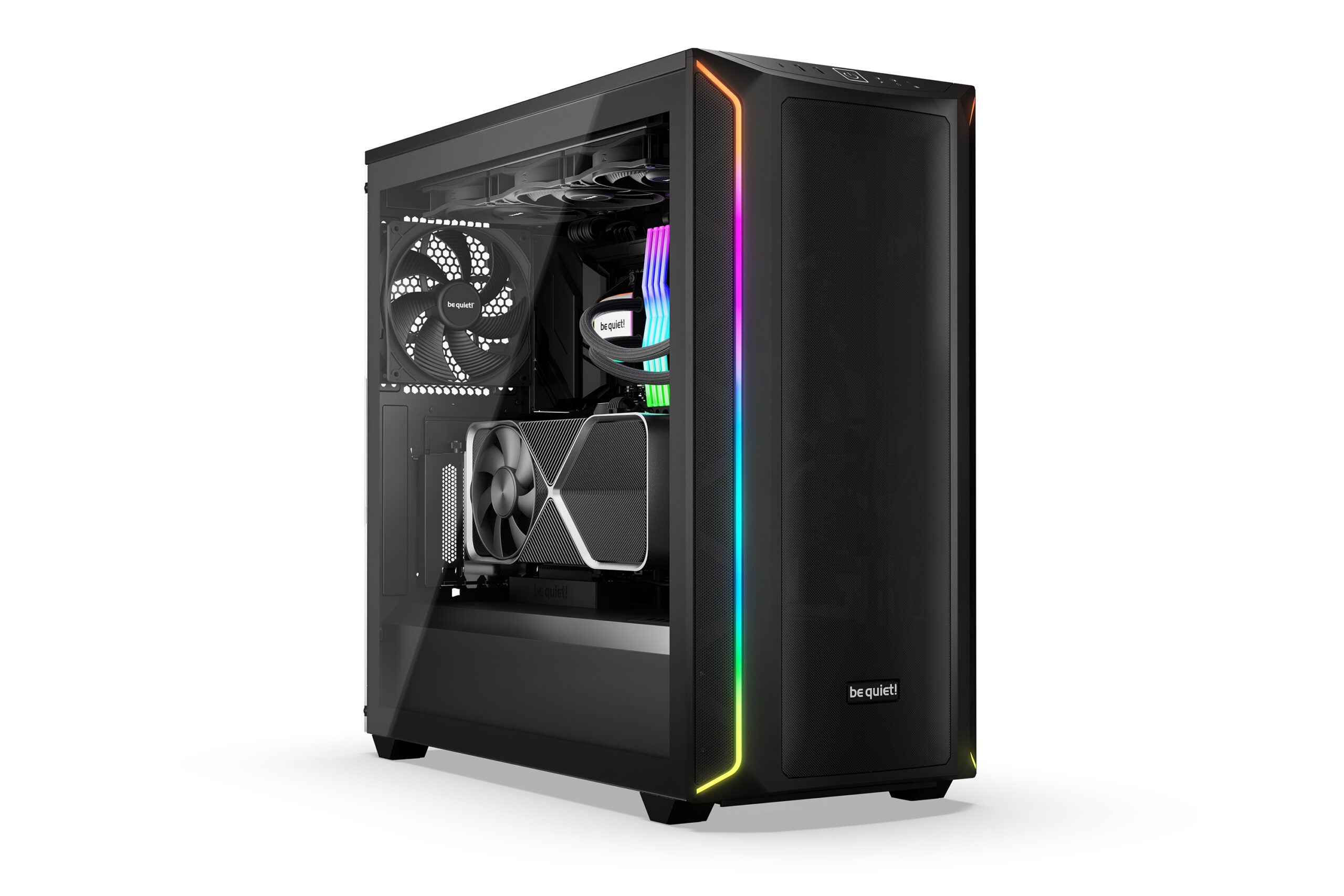 CARCASA be quiet! "SHADOW BASE 800DX", Middle Tower, ATX, fara sursa, 3xfan, USB 3.2 gen 1 x 2, USB Type-C x 1, audio+mic, PSU shroud, 7 sloturi expansiune, ARGB, negru, "BGW61"