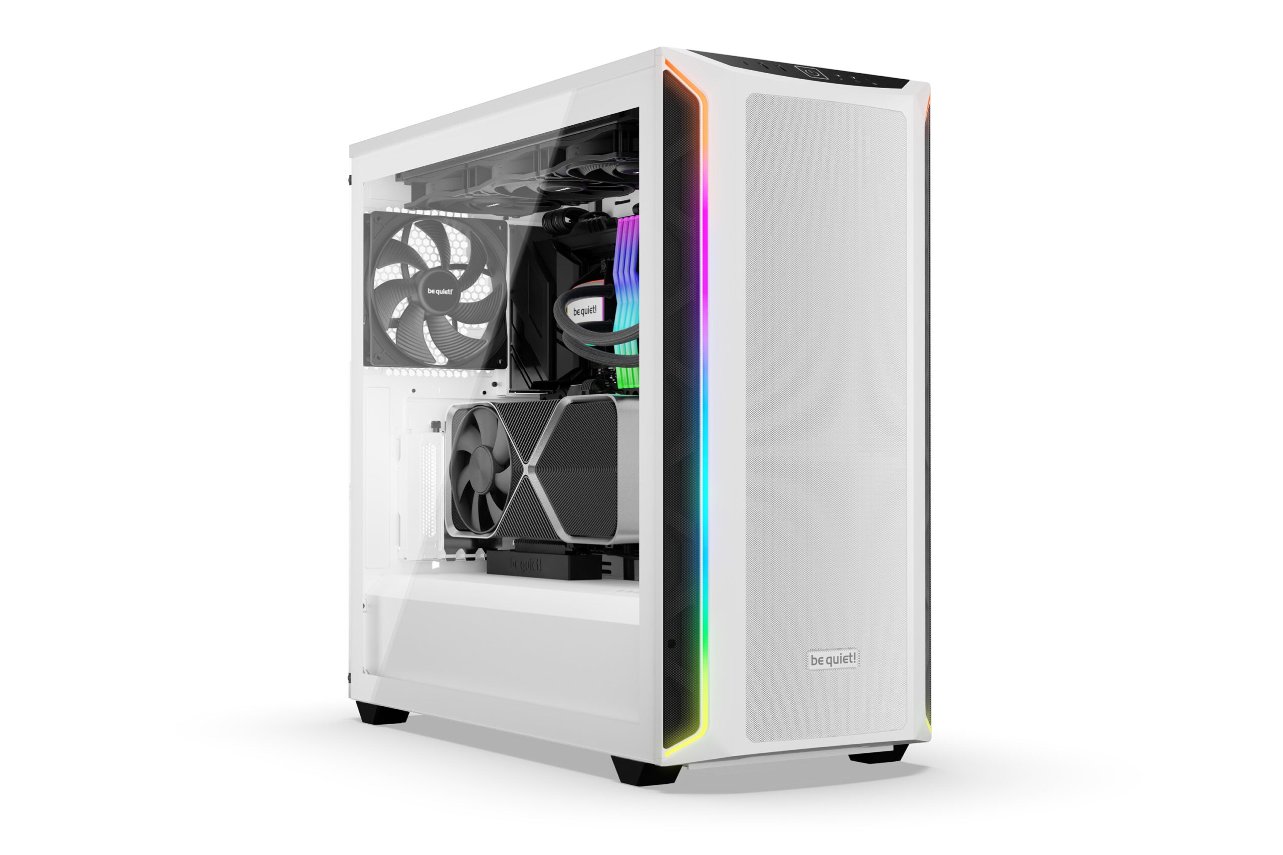 CARCASA be quiet! "SHADOW BASE 800DX", Middle Tower, ATX, fara sursa, 3xfan, USB 3.2 gen 1 x 2, USB Type-C x 1, audio+mic, PSU shroud, 7 sloturi expansiune, ARGB, alb, "BGW62"