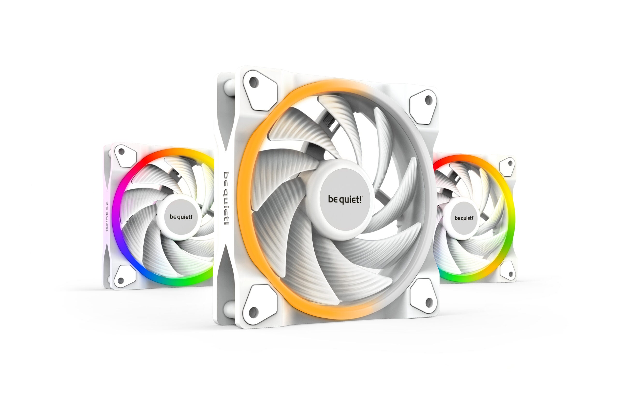 Set 3 ventilatoare be quiet! "LIGHT WINGS White"120mm 2500 rpm, Rifle bearing, 4-pin PWM, ARGB LED, "BL101"
