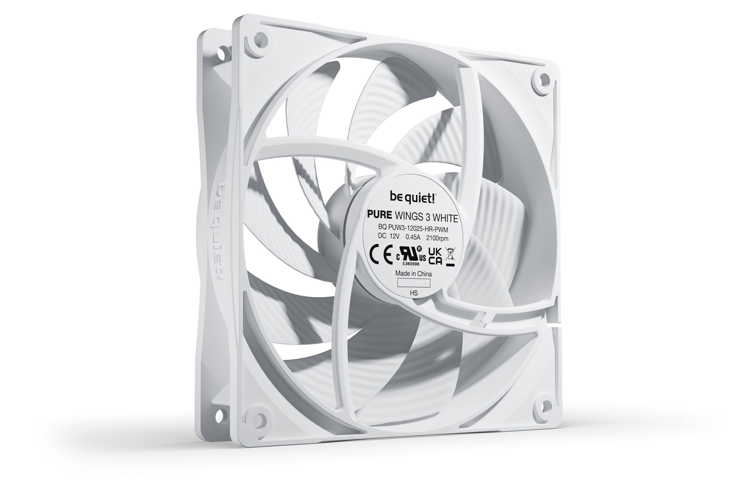 Ventilator be quiet! "PURE WINGS 3 PWM"120mm 2100 rpm, Rifle bearing, 4-pin PWM, alb, "BL111"