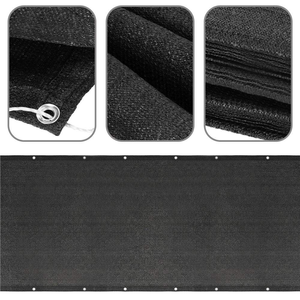 Paravan plasa umbrire pentru balustrada balcon, 95% umbrire, impermeabila, 500x100 cm, antracit