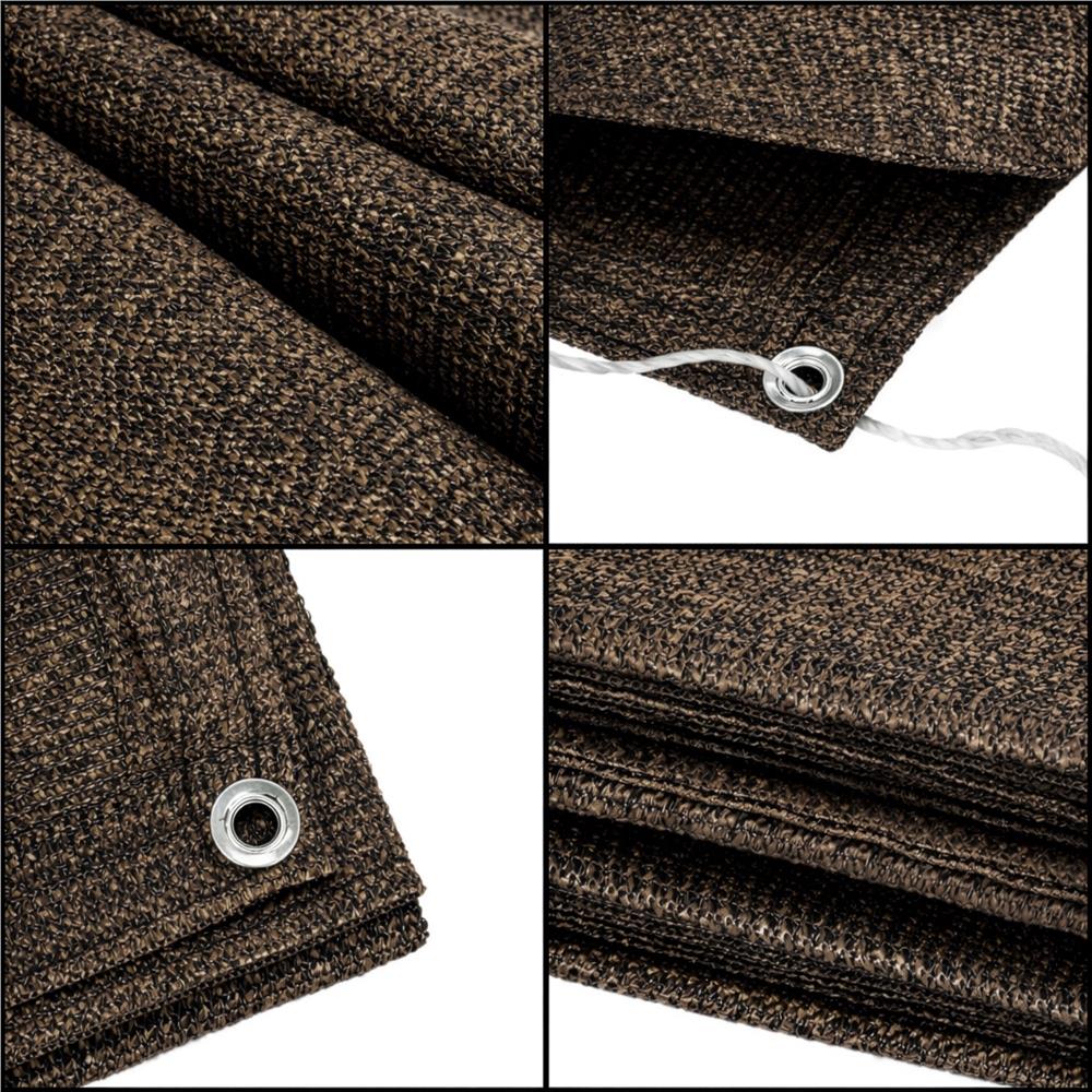 Paravan plasa umbrire pentru balustrada balcon, 95% umbrire, impermeabila, 500x100 cm, maro