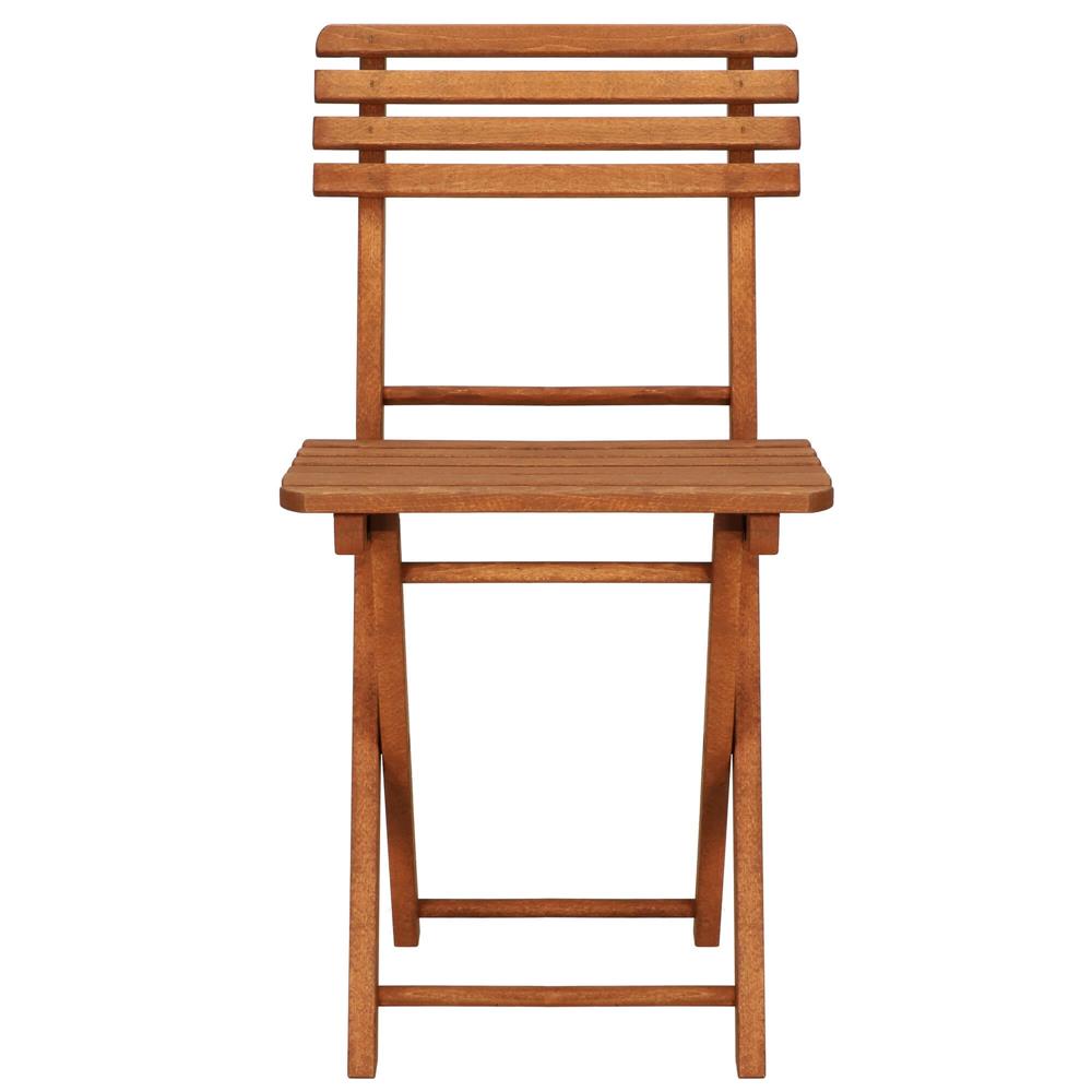 Set mobilier balcon sau terasa din lemn de fag, pliabil, masa 52x51x65 cm si 2 scaune, maro