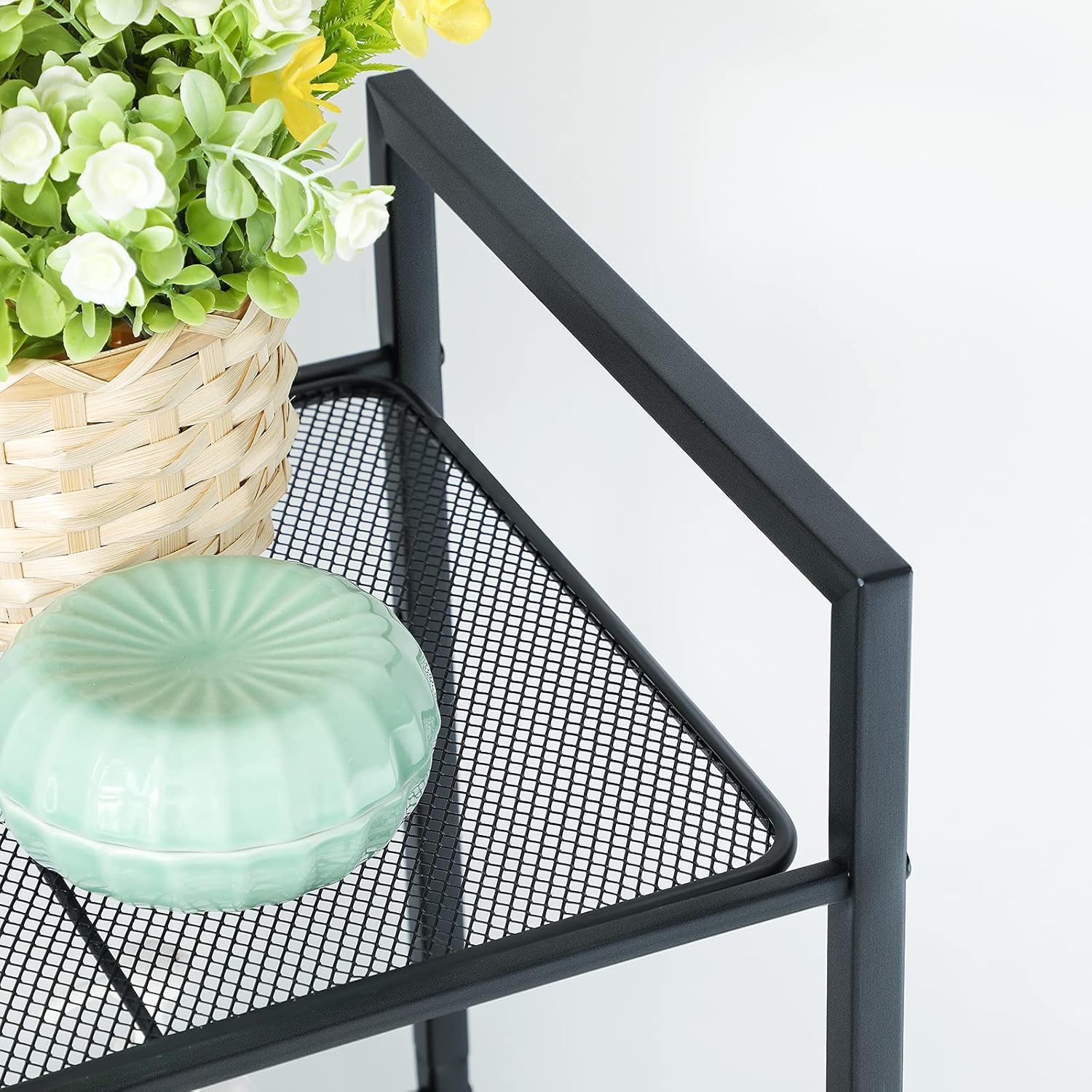 SONGMICS Etajera metalica 5 niveluri, raft ajustabil, pentru baie, bucatarie sau living, 38x30x128 cm, negru