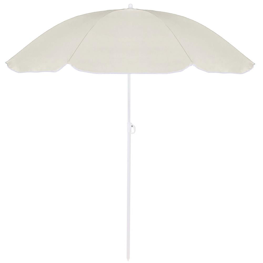 Umbrela de plaja pliabila cu inclinare reglabila, diametru 160 cm, bej