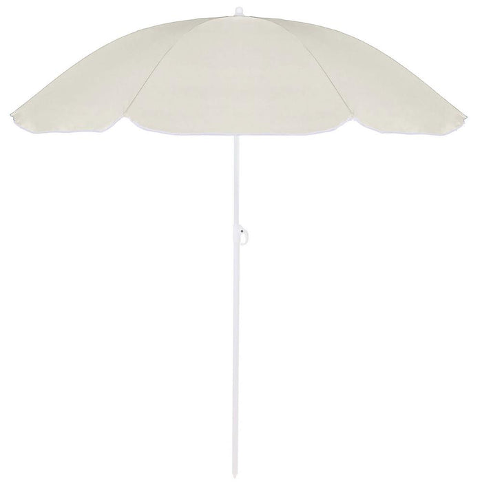 Umbrela de plaja pliabila cu inclinare reglabila, diametru 160 cm, bej - BazarOltenia