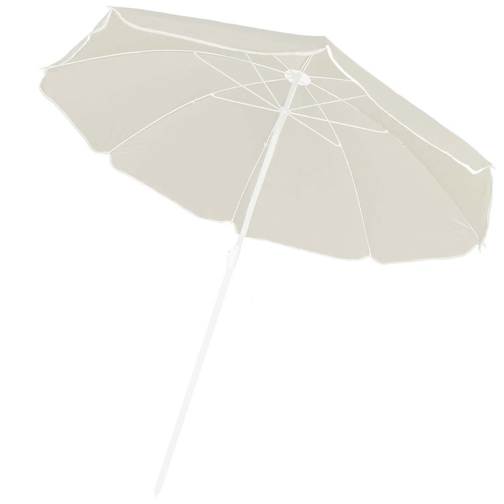 Umbrela de plaja pliabila cu inclinare reglabila, diametru 160 cm, bej