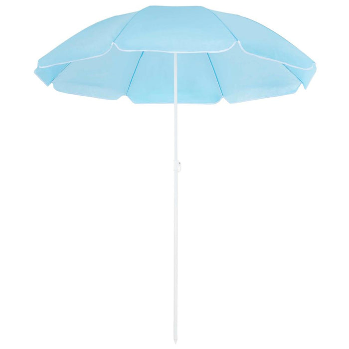 Umbrela de plaja pliabila cu inclinare reglabila, UPF 50+, cu husa transport, 160 cm, albastru - BazarOltenia