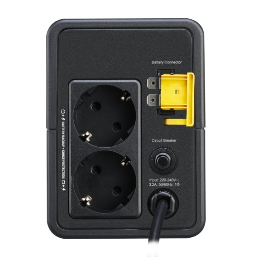 UPS APC "Back-UPS", Line int., mini Tower, AVR, Schuko x 2, LED, back-up 1 - 10 min. "BVX700LI-GR"