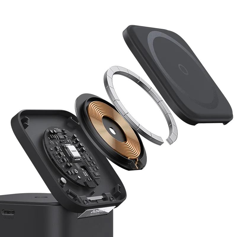 INCARCATOR RETEA Baseus MagPro 2-in-1 Magnetic, 25W, prindere magnetica incarcare wireless 15W, incarcare wireless MagPro Magnetic pentru iWatch 2.5W, negru, "P10264100123-01" - 6932172679064
