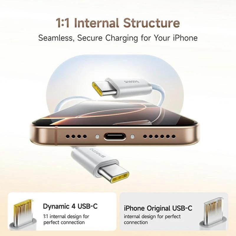 CABLU alimentare si date Baseus Dynamic 4 Pro, Fast Charging Data Cable pt. smartphone, USB Type-C la USB Type-C 100W, 1m, braided, albastru "P10385200311-00" - 6932172691400