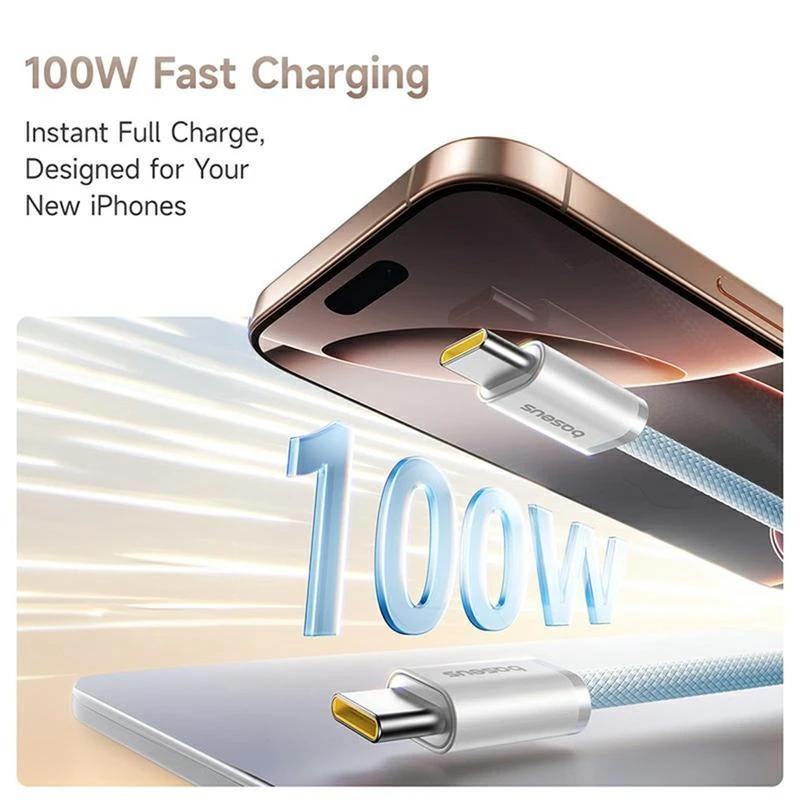 CABLU alimentare si date Baseus Dynamic 4 Pro, Fast Charging Data Cable pt. smartphone, USB Type-C la USB Type-C 100W, 1m, braided, albastru "P10385200311-00" - 6932172691400