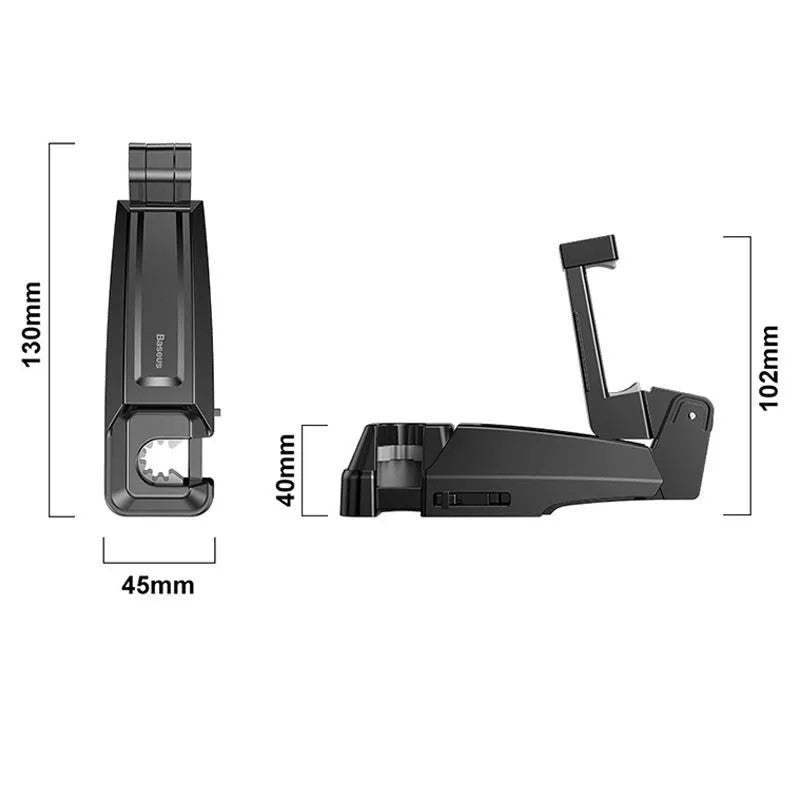 SUPORT AUTO Baseus pt. SmartPhone, fixare pe tetiera, ofera posibilitatea reglarii unghiului de vizionare pe verticala si orizontala (360 de grade), negru "SUHZ-A01" - 6953156291973