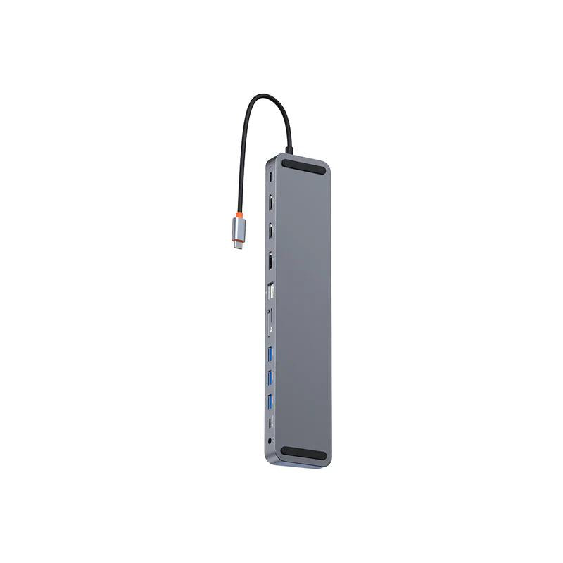 DOCKING Station Baseus EliteJoy Gen2 12-in-1, conectare PC USB-C,HDMIx2,USB3.0x3,PDx1,DPx1,SD/TFx1,RJ45x1,Type-C Datax1,jack 3.5mmx1, gri "WKSX030213" - 6932172613877
