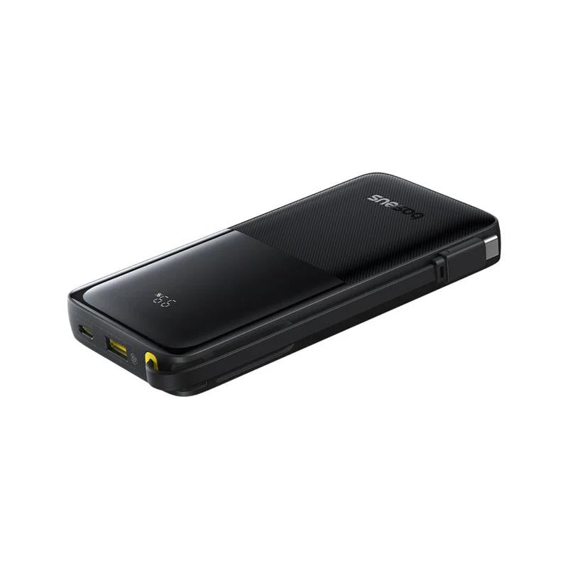 POWER BANK Baseus Bipow 2 Digital, display, capacitate 10000mAh, 20W, cablu integrat USB Type-C, 1 x USB Type-C, 1 x USB, total 5V/3A, negru, "P10077101113-00" - 6932172670887