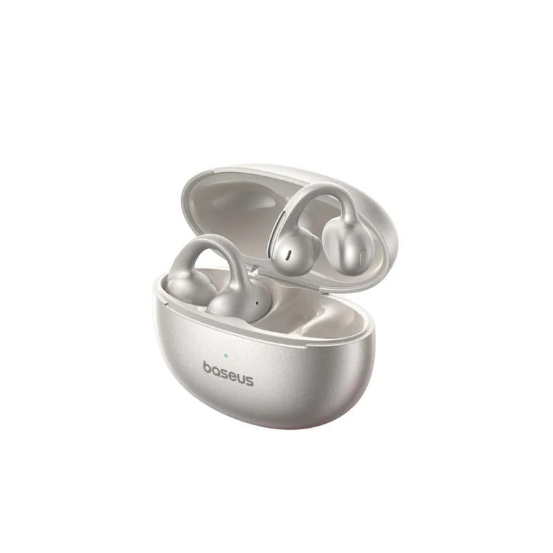 CASTI Baseus Bowie MC1 Pro Open-Ear True Wireless, on ear, pt smartphone, microfon pe casca, conectare prin Bluetooth 6.0, titanium "A0102505" (timbru verde 0.18 lei) - 6932172694890