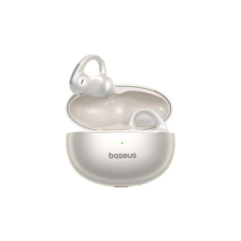 CASTI Baseus Bowie MC1 Pro Open-Ear True Wireless, on ear, pt smartphone, microfon pe casca, conectare prin Bluetooth 6.0, alb "A0102504" (timbru verde 0.18 lei) - 6932172694883