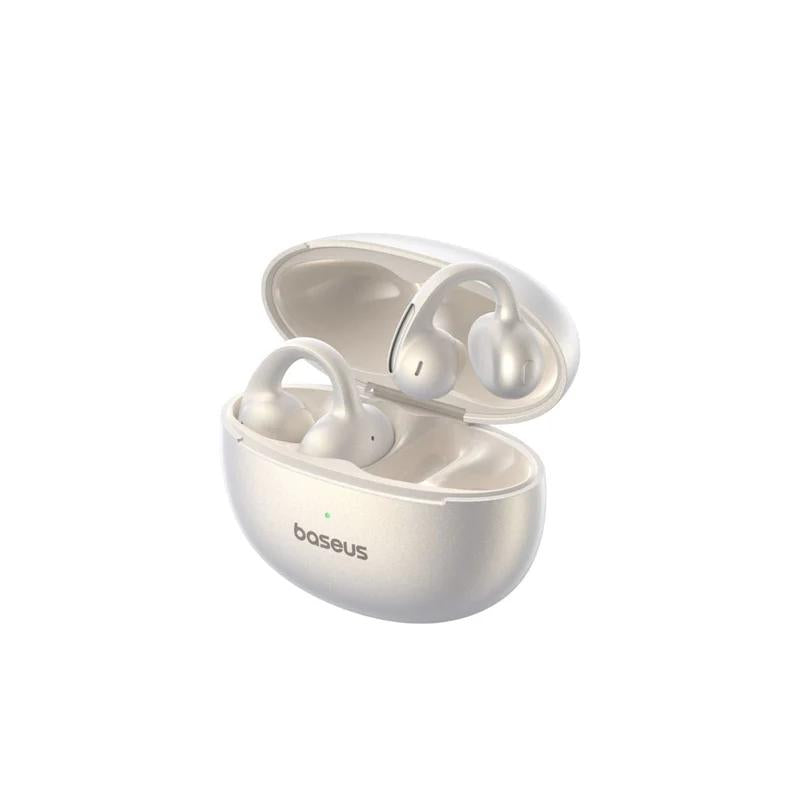 CASTI Baseus Bowie MC1 Pro Open-Ear True Wireless, on ear, pt smartphone, microfon pe casca, conectare prin Bluetooth 6.0, alb "A0102504" (timbru verde 0.18 lei) - 6932172694883