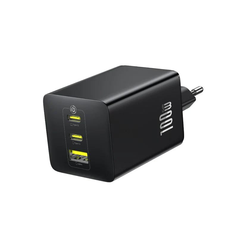 INCARCATOR retea Baseus EnerFill FE11, Quick Charge 100W, 2 x USB Type-C, 1 x USB, negru "P10182102123-00" - 6932172690632