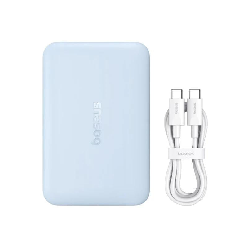 POWER BANK Baseus EnerFill FM11, 10000mAh, 22.5W, prindere magnetica incarcare wireless 15W, 1 x USB Type-C, cablu inclus USB Type-C la USB Type-C 30cm, albastru, "P1008210E313-00" - 6932172690441