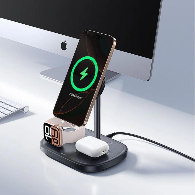 INCARCATOR wireless Baseus EnerFill FS41 3-in-1, magnetic, 22.5W, include cablu USB Type-C la USB Type-C, negru "P10281904123-02" (include TV 0.18lei) - 6932172686703