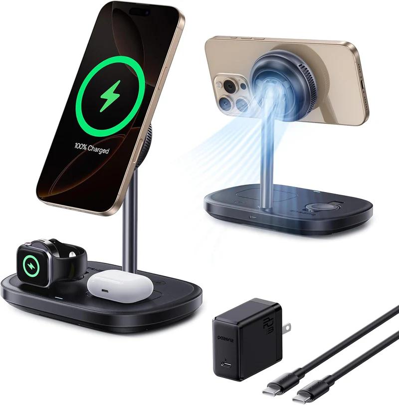INCARCATOR wireless Baseus EnerFill FS41 3-in-1, magnetic, 22.5W, include cablu USB Type-C la USB Type-C, negru "P10281904123-02" (include TV 0.18lei) - 6932172686703
