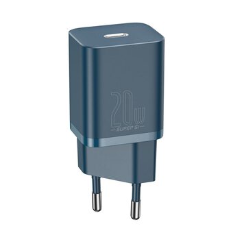 INCARCATOR retea Baseus Super Si, Quick Charge 20W, 1 x USB Type-C 5V/3A, albastru "CCSUP-B03" - 6953156230019