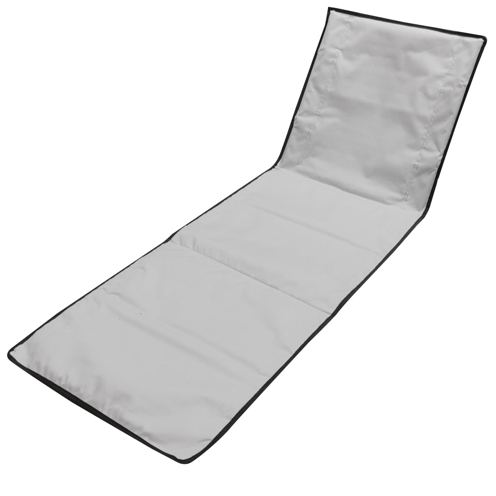 Sezlong de plaja pliabil, spatar cu cadru metalic, reglabil, 150x47 cm, gri - 7