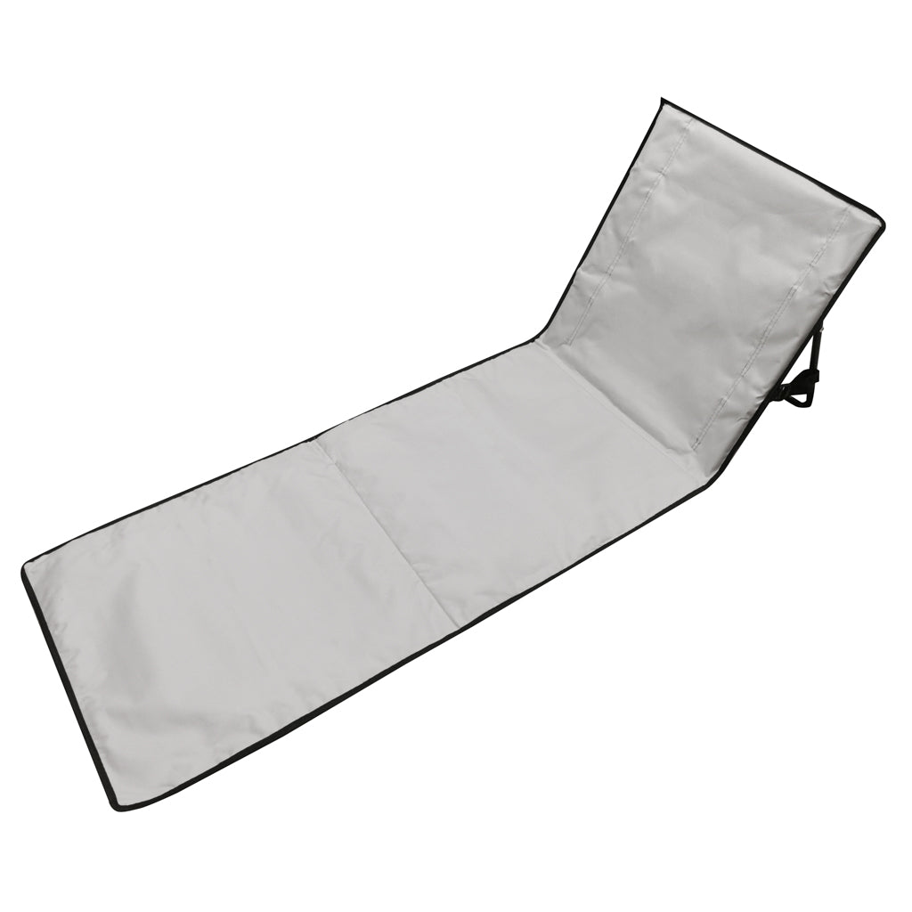 Sezlong de plaja pliabil, spatar cu cadru metalic, reglabil, 150x47 cm, gri - 8