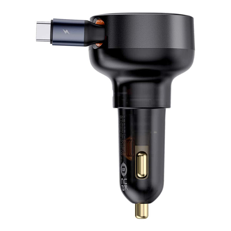 INCARCATOR auto Baseus Enjoyment Pro, 2 x USB Type-C, total output 60W, pt. bricheta auto, negru 