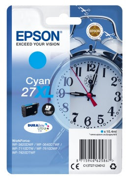 Cartuș Cerneala Original Epson Cyan, T27124012, pentru WorkForce WF-7110|WF-7610, incl.TV 0.11 RON, 