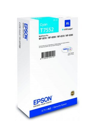 Cartuș Cerneala Original Epson Cyan, T7552, pentru Workforce Pro WF-8010|8090|8510|8590,, 