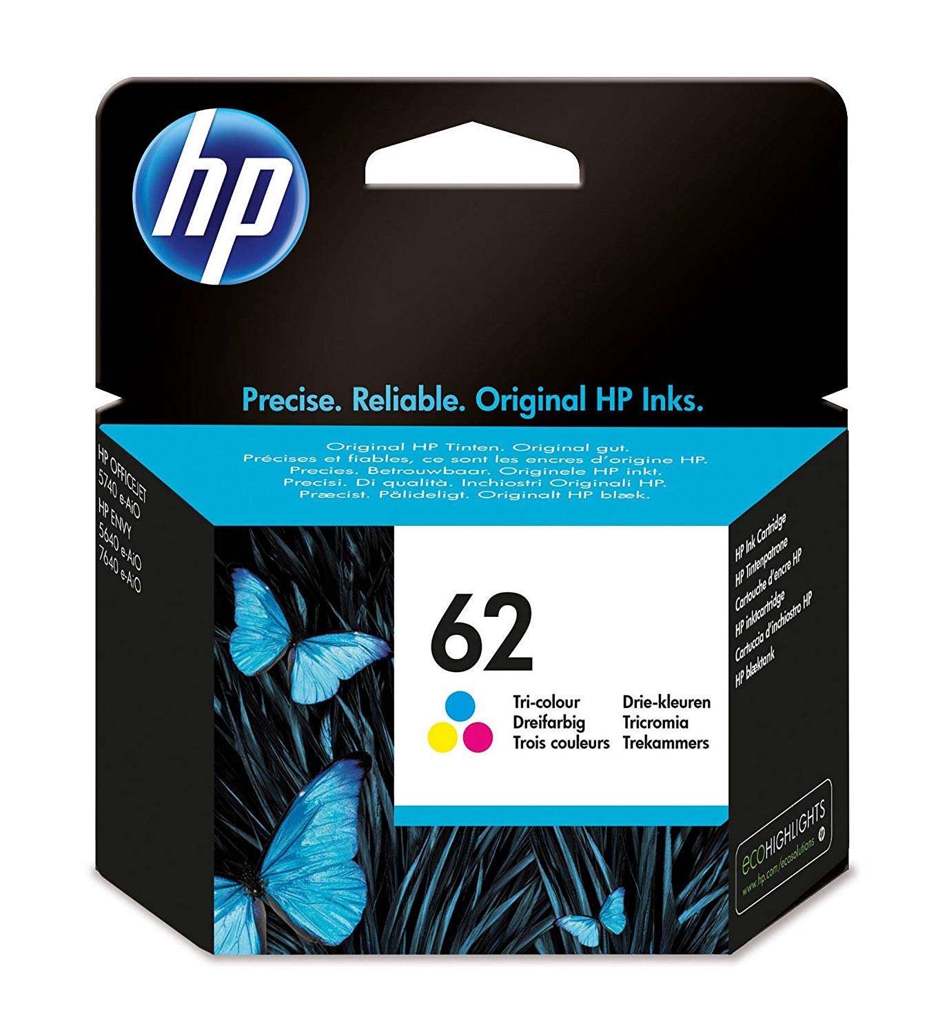 Cartus Cerneala Original HP Color, nr.62, pentru ENVY 5640AIO, , , "C2P06AE"