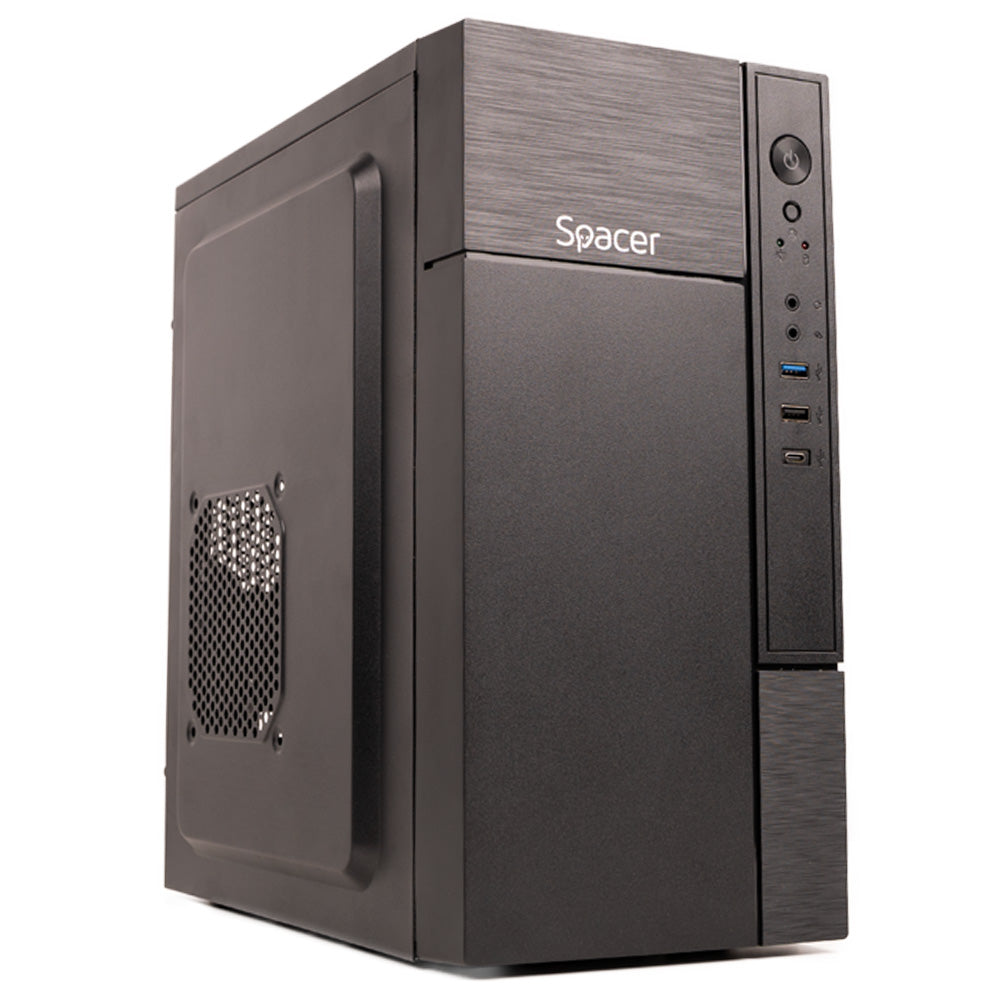 CARCASA SPACER, Mini Tower, mATX, "MINI", fara sursa, USB 3.0 x 1, USB 2.0 x 1, USB Type C x 1, HD Audio, black "SPCS-OC-MINI"