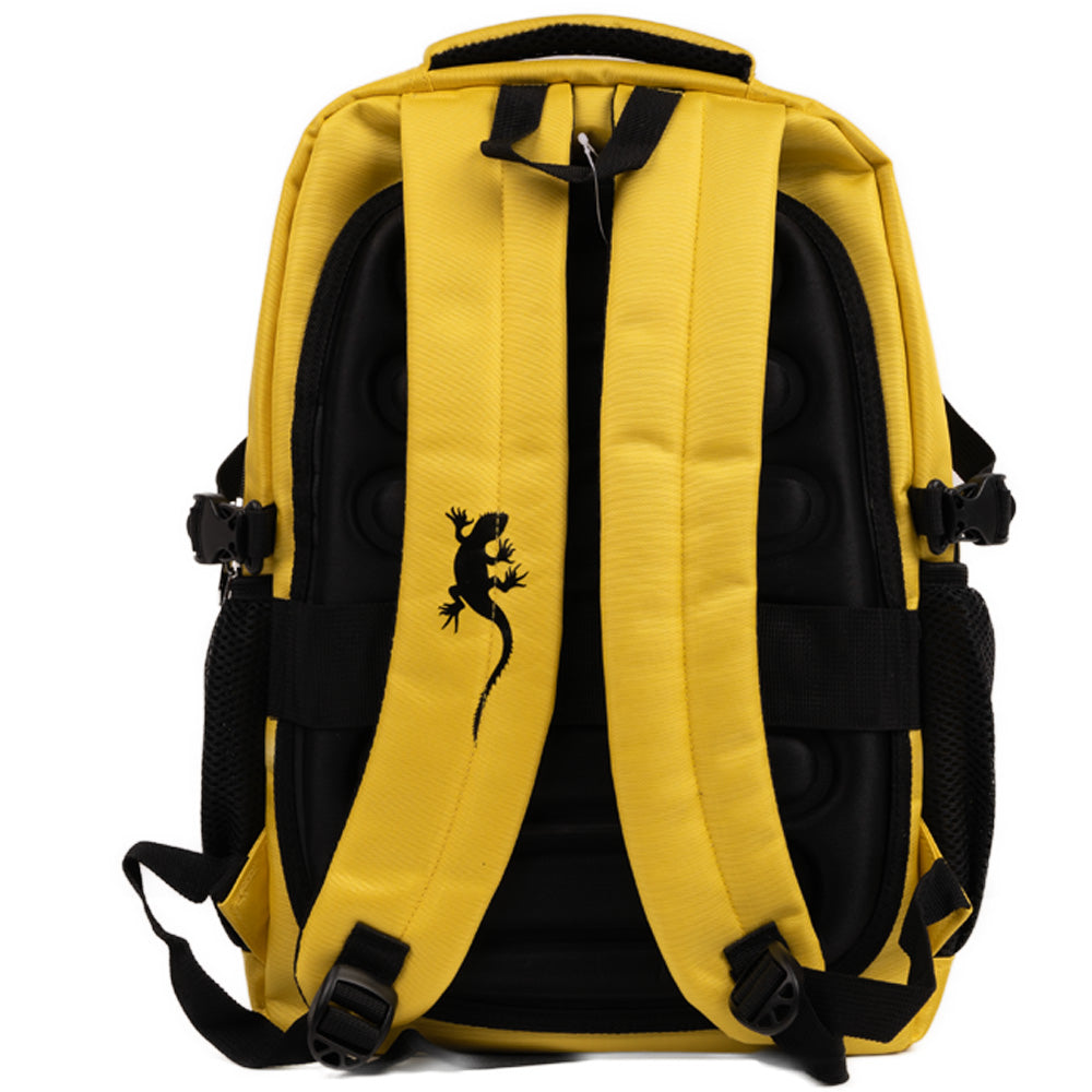 RUCSAC IGGY RIDER, pt. notebook de max. 15.6", 2 compartimente, buzunar frontal, troler strap, water-resistant, poliester, galben/negu, "IGBP-RIDER"