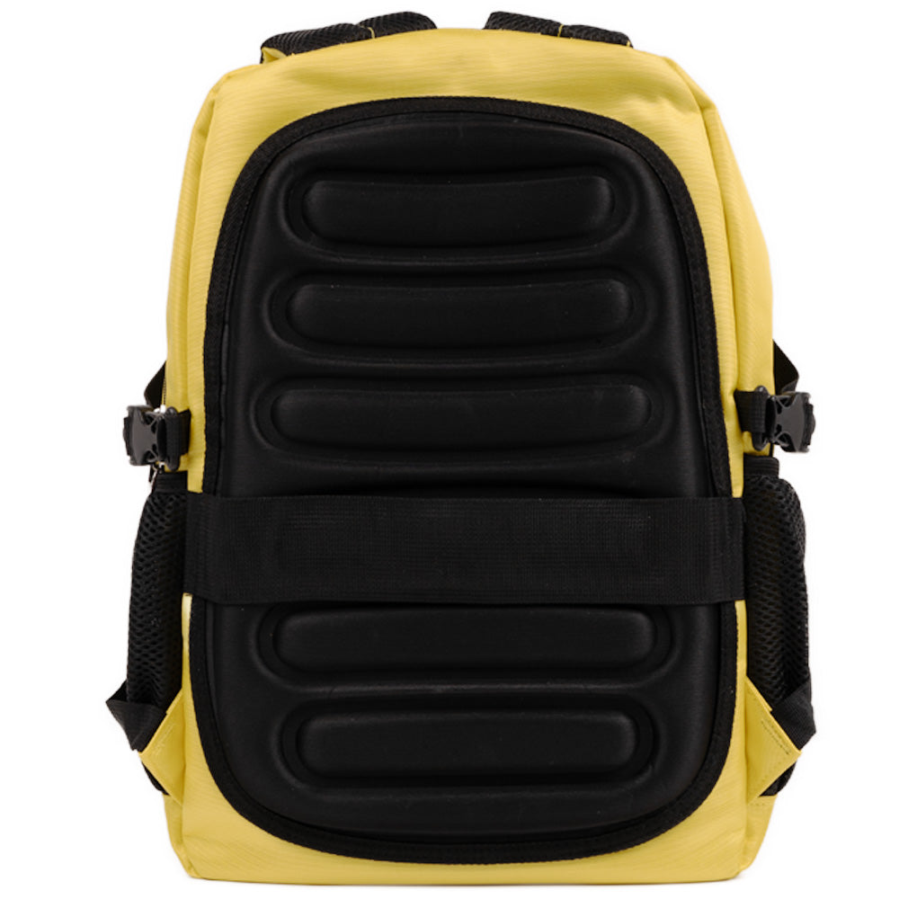 RUCSAC IGGY RIDER, pt. notebook de max. 15.6", 2 compartimente, buzunar frontal, troler strap, water-resistant, poliester, galben/negu, "IGBP-RIDER"