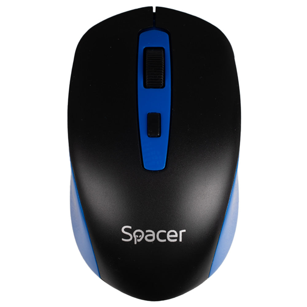 MOUSE Spacer, PC sau NB, wireless, 2.4GHz, optic, 1600 dpi, butoane/scroll 4/1, negru cu albastru, baterii incluse 2x AAA, ambalaj blister "SPMO-WS01-BKBL"